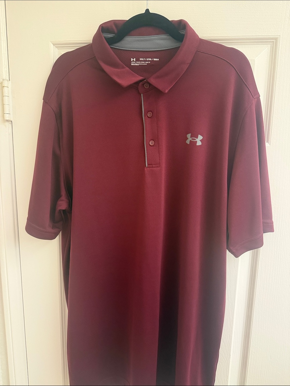 Under Armour Men's Burgundy Polo with Contrast Logo